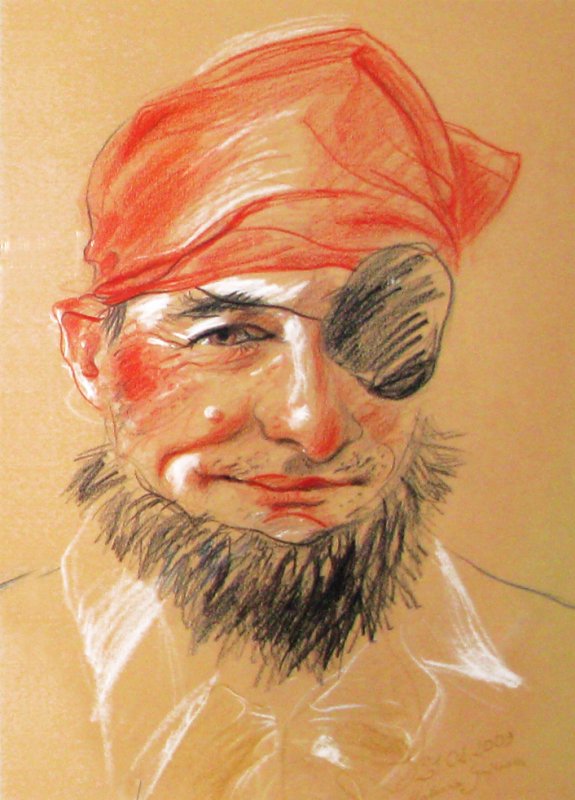 Malwina, karykatura, portret, caricature, portrait, rysunek, prezent, pirat, sztuka, Gdańsk