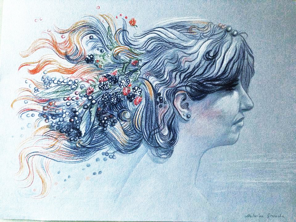 hair, włosy, owoce, kolory, Karolina Rozwadowska, profil